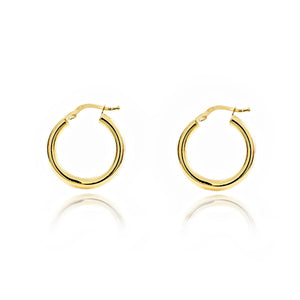 Pendientes Oro Mujer Aros lisos redondos 20x3 mm