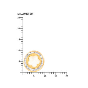 Pendientes Oro Niña Redondo margarita nacar cerco circón (9kts)