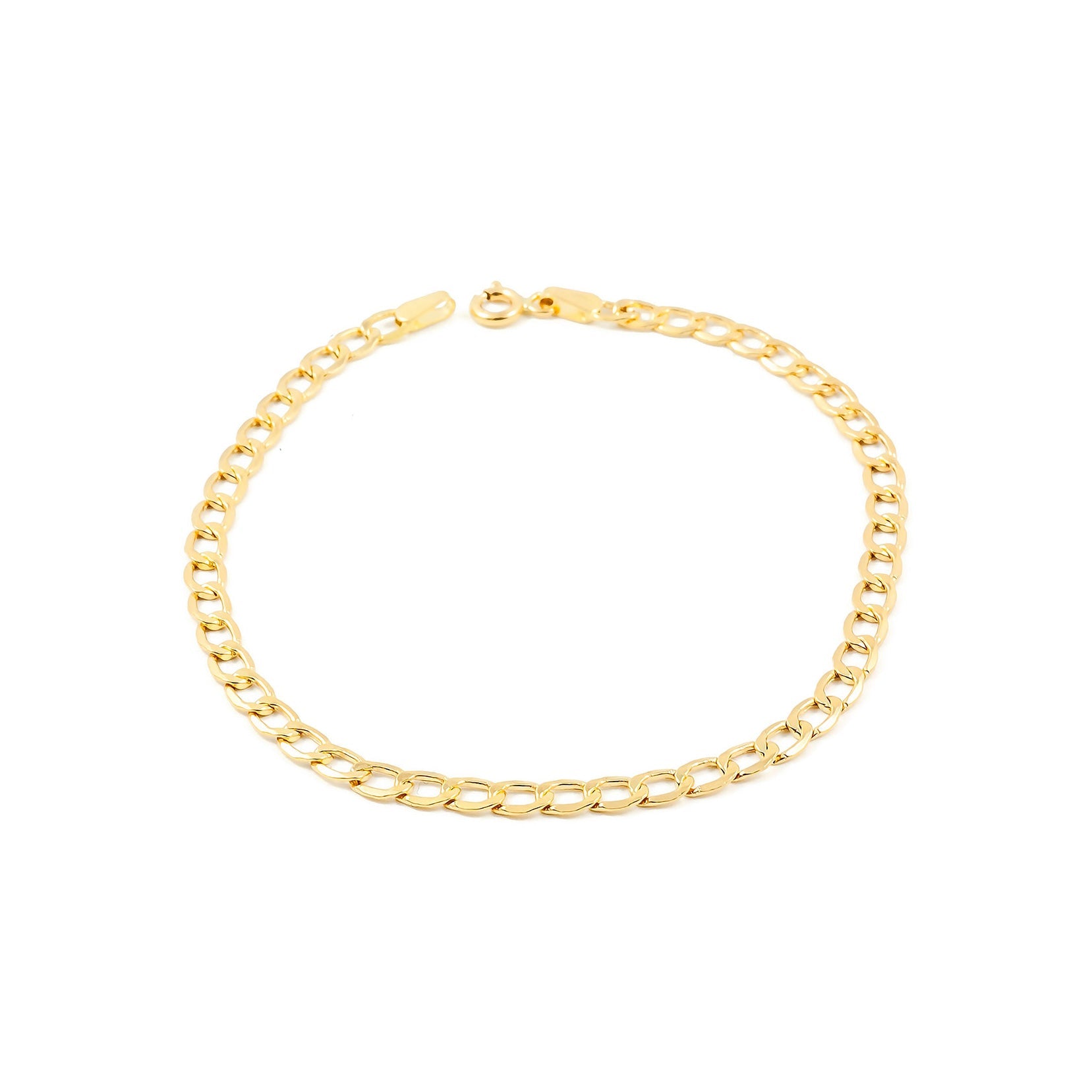 Pulsera Mujer Oro Amarillo 18K Barbada Brillo 20 cm