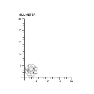 Pendientes Bebe o Niña Oro blanco Flor con Circonita (9kts)
