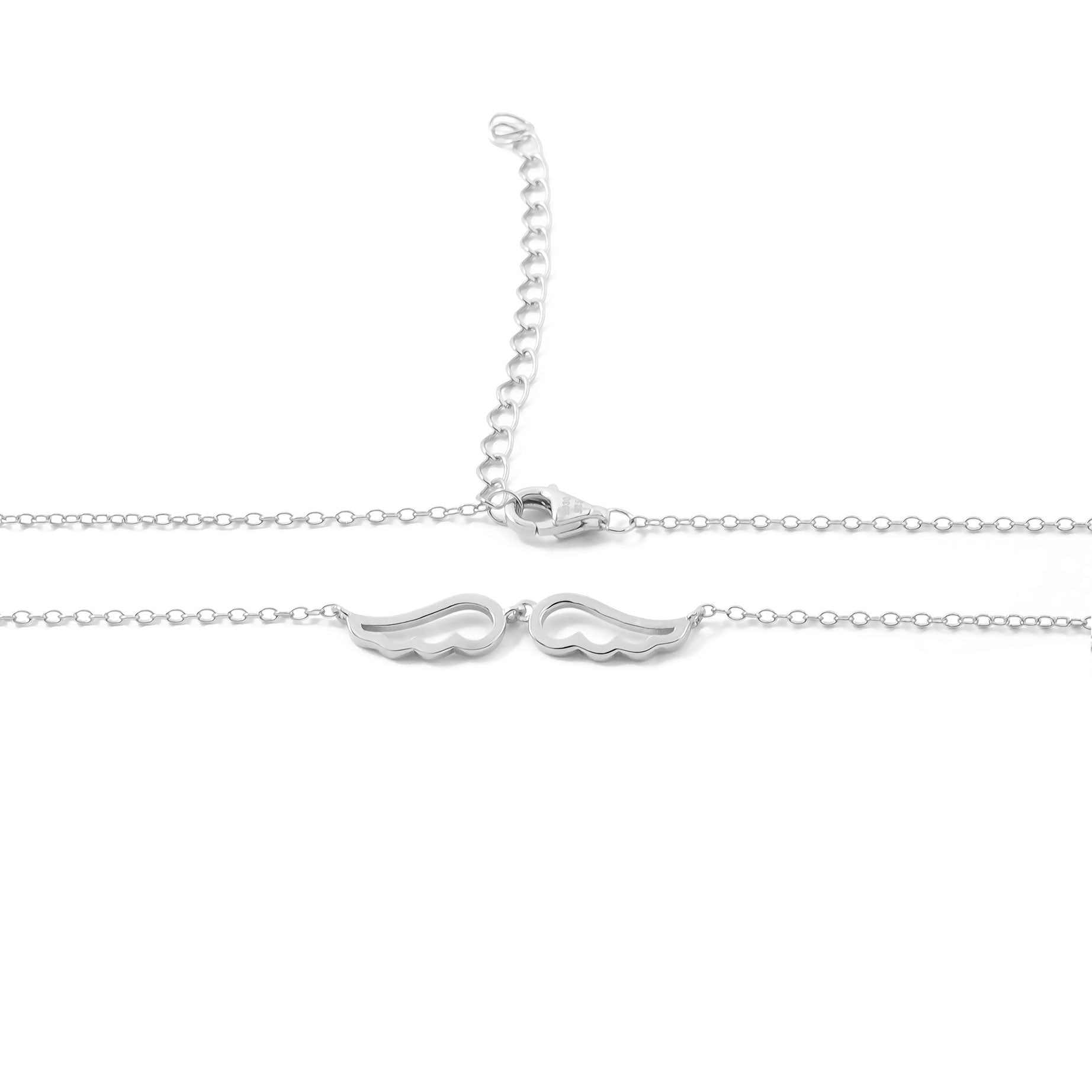 Collar Plata alas caladas