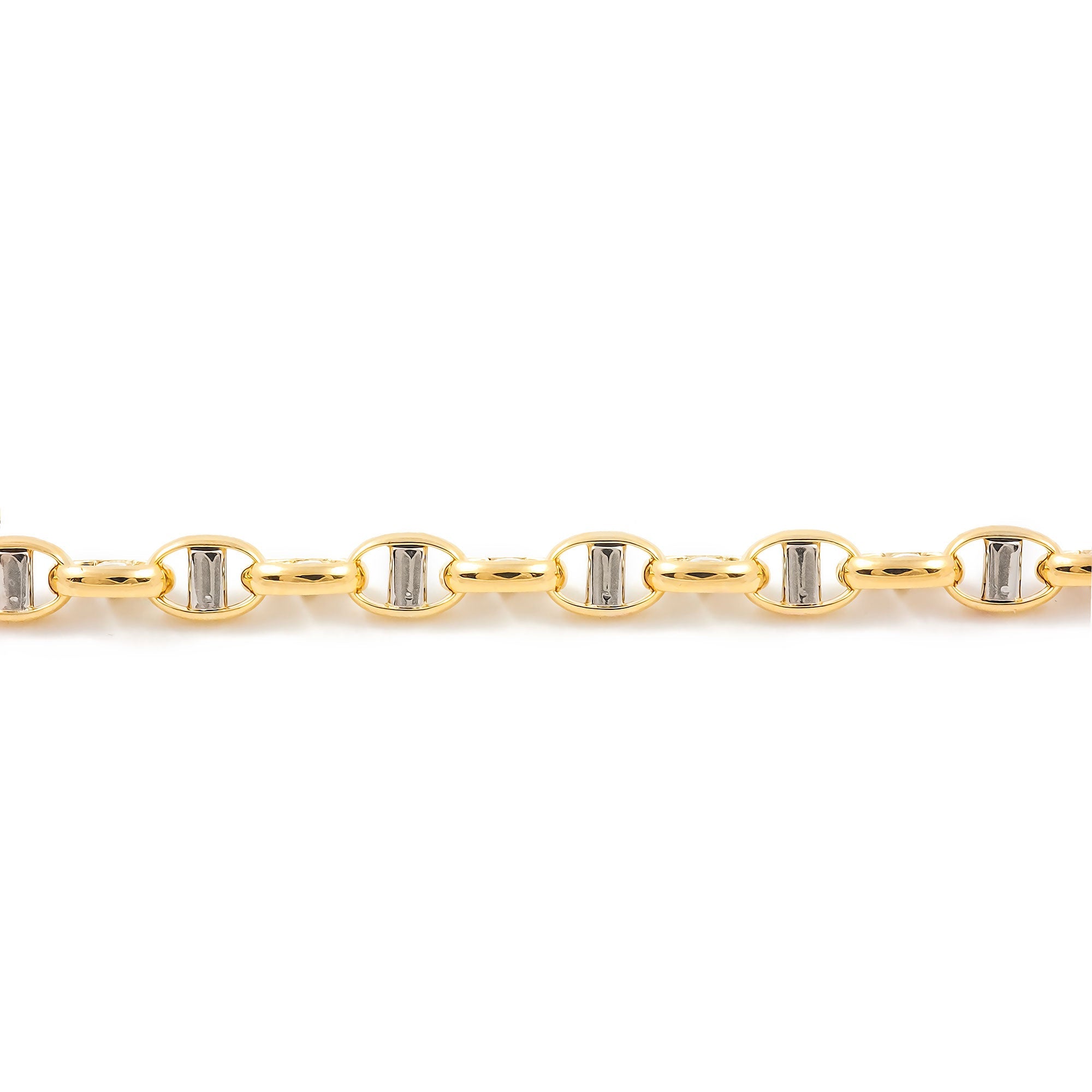 Pulsera Oro Eslabón bicolor Italiana