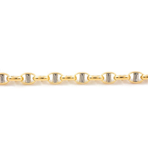 Pulsera Oro Eslabón bicolor Italiana