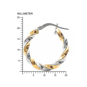 Pendientes mujer bicolor Aro reliado