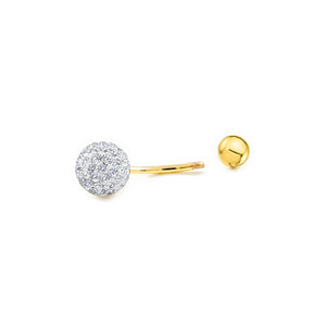 Piercing Oro Ombligo bola multipiedra (18kts)