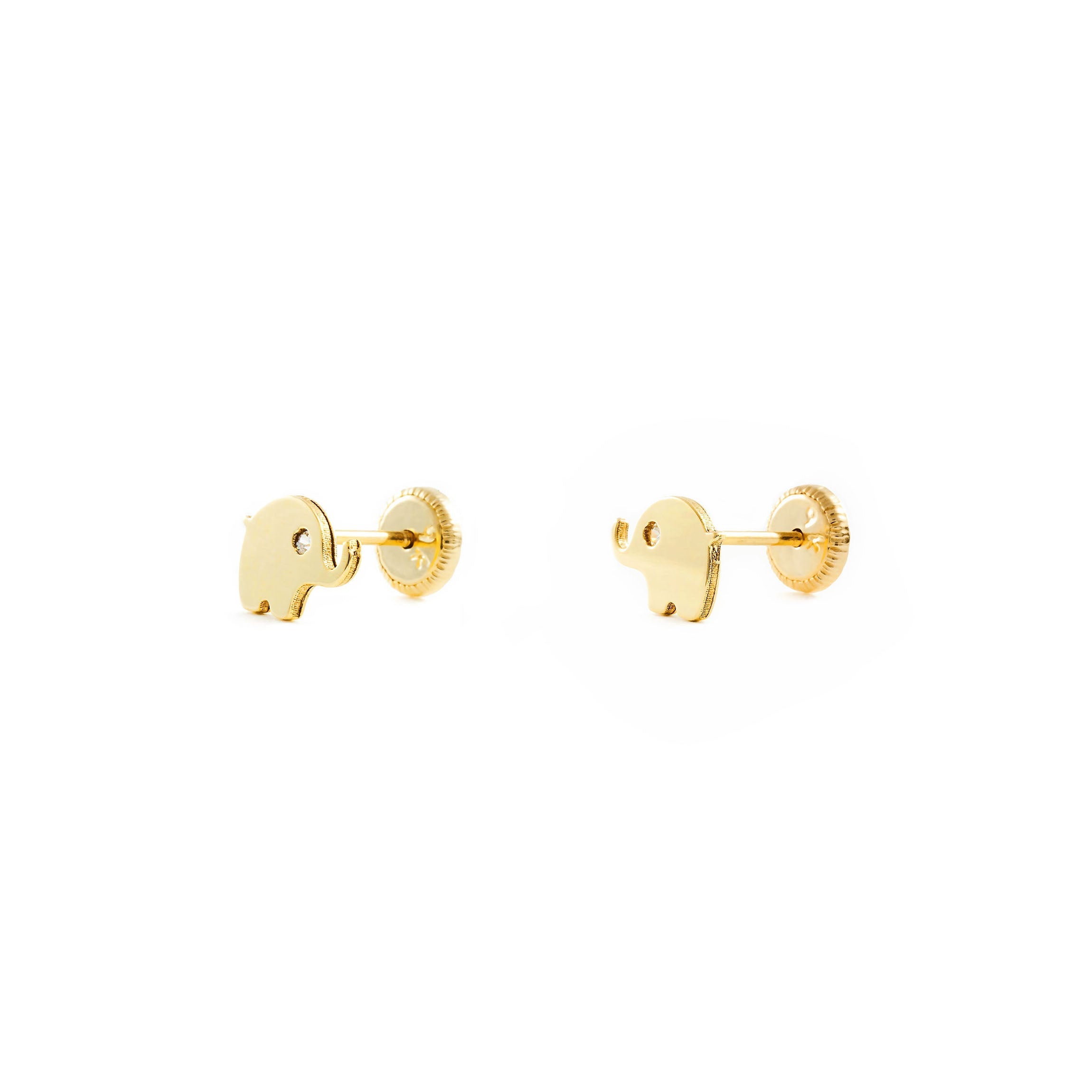 Pendientes oro Bebe o niña Elefante con circón (9kts)
