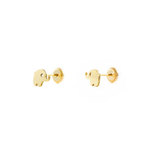 Pendientes oro Bebe o niña Elefante con circón (9kts)