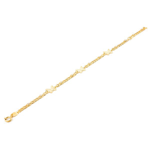 Pulsera Oro amarillo mariposas y circonitas (9kts)