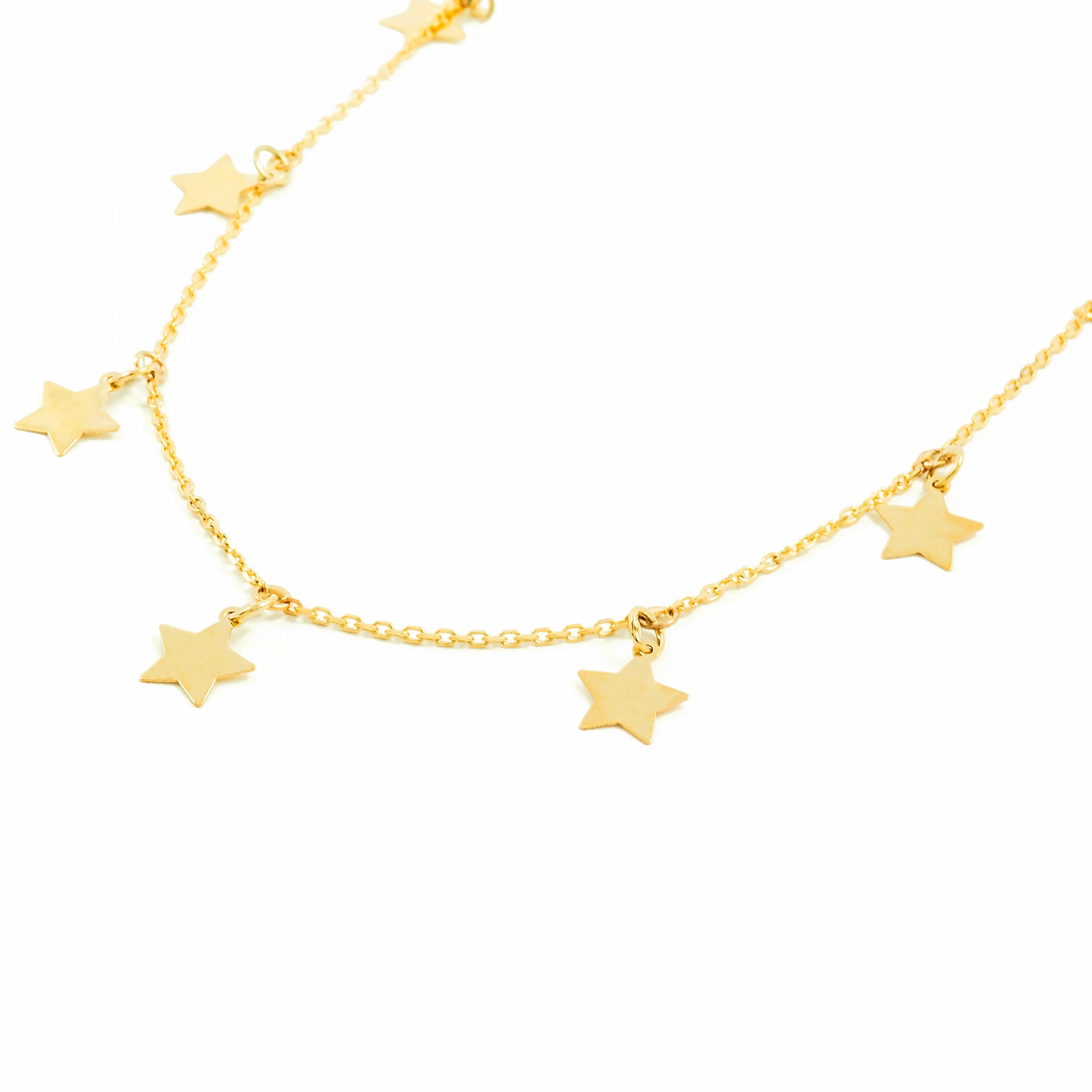 Collar Mujer Oro Amarillo 9K Estrellas Brillo