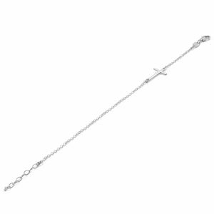 Pulsera Plata Cruz Horizontal