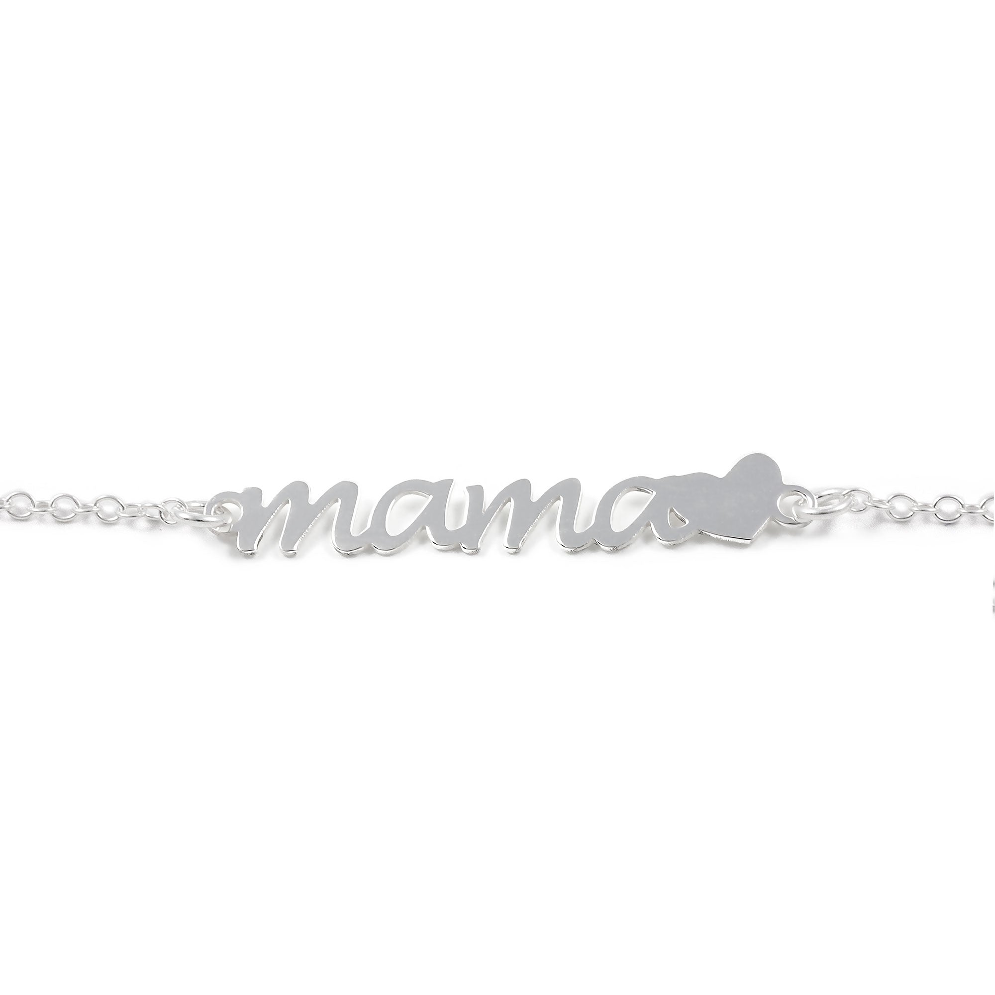 Pulsera de Plata Mama con corazon