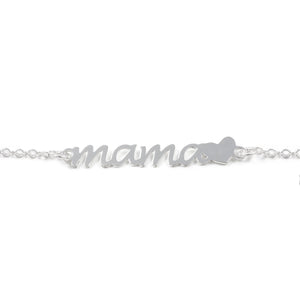 Pulsera de Plata Mama con corazon