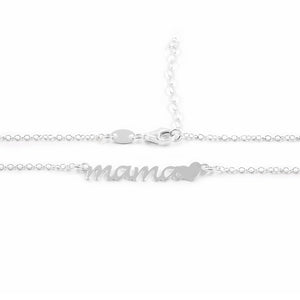 Collar Plata Mama con corazón