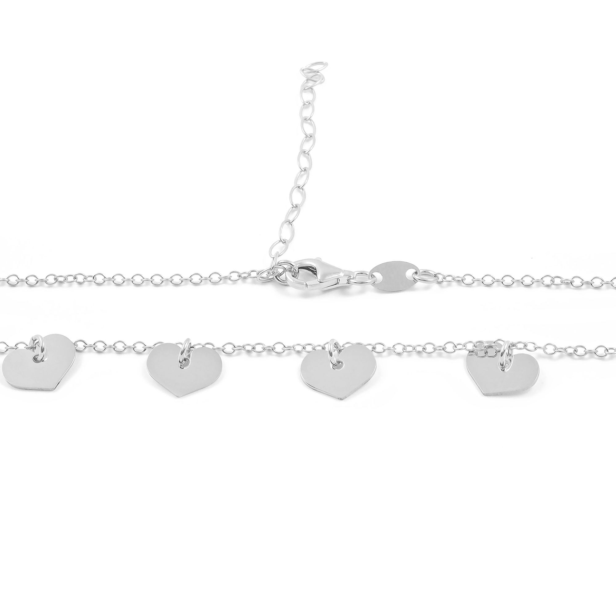 Collar Plata corazones
