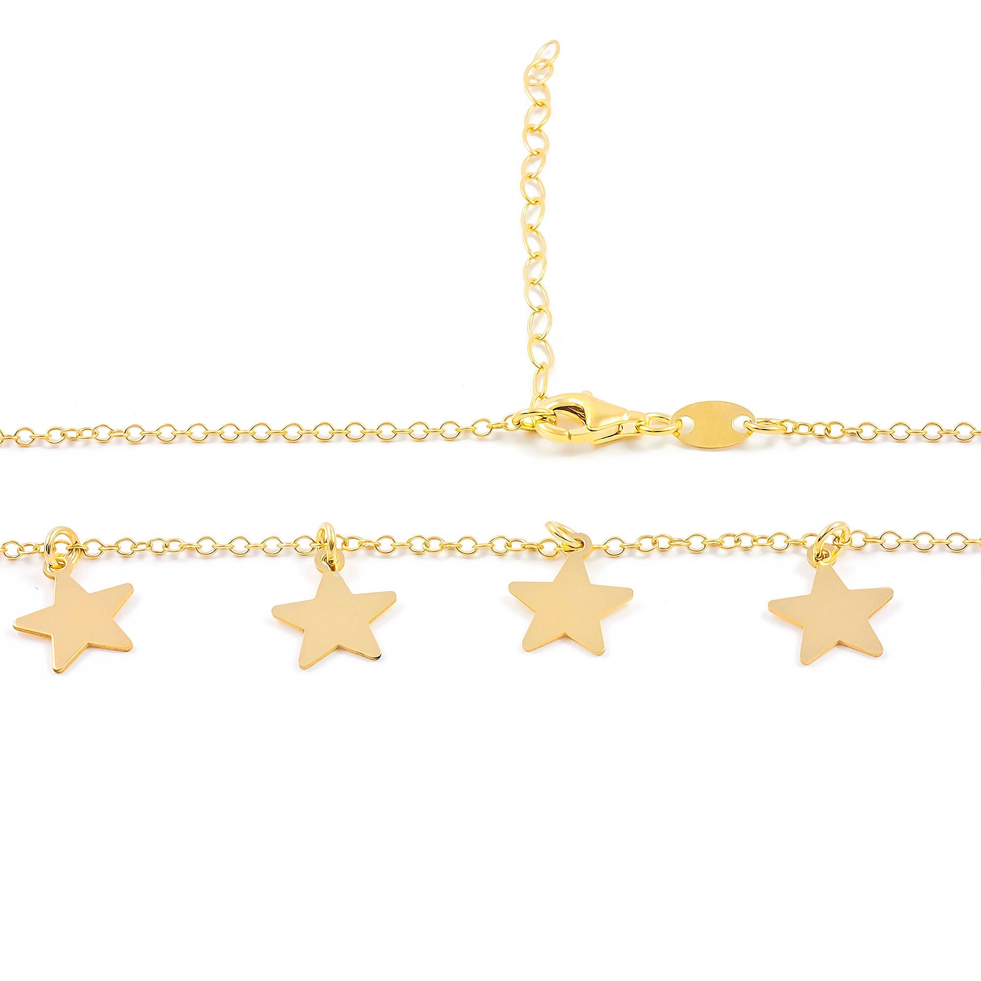 Collar Plata Dorada con Estrellas