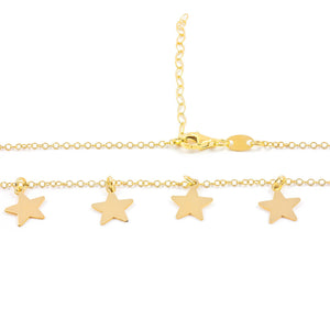 Collar Plata Dorada con Estrellas