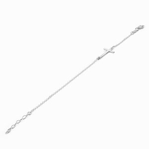 Pulsera Plata Cruz Horizontal