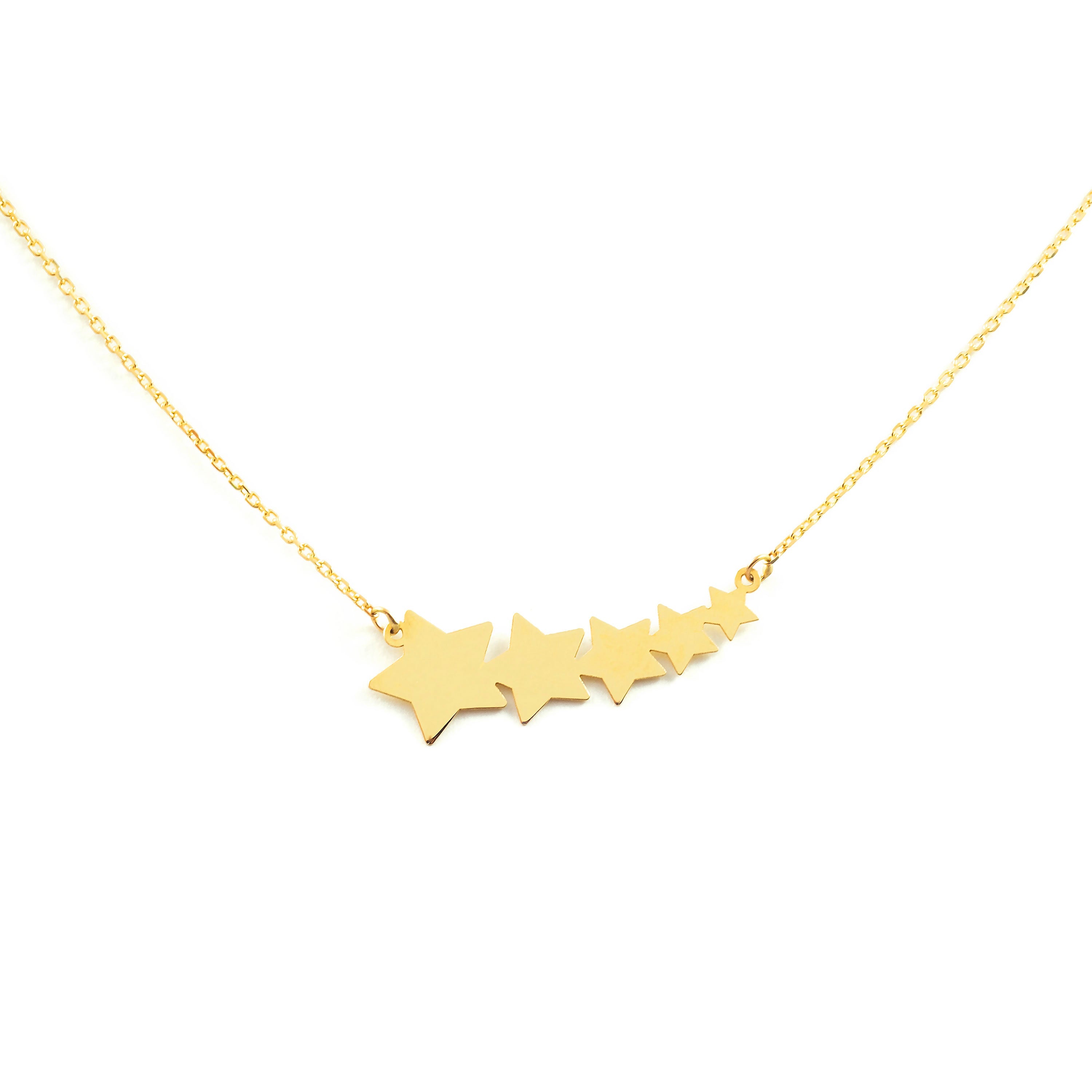 Collar Mujer Oro Amarillo 9K Estrellas Brillo