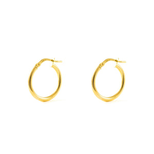 Pendientes Plata Aros dorados redondos Lisos 15x2 mm