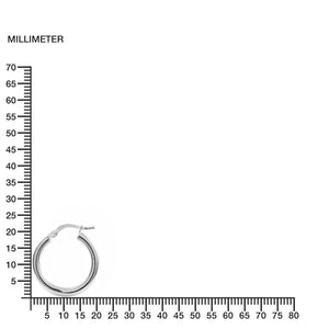 Pendientes Plata Aros redondos Lisos 21(15)x3 mm