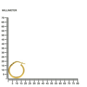 Pendientes Plata Aros dorados cuadrados Lisos 19x2 mm