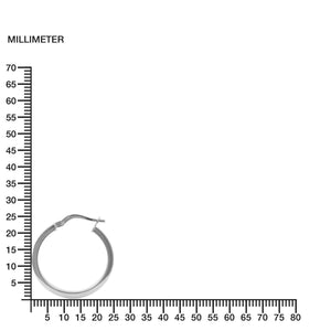 Pendientes Plata Aros cuadrados Lisos 24x2 mm