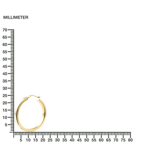 Pendientes Plata Aros dorados rectangulares Lisos 25x4 mm