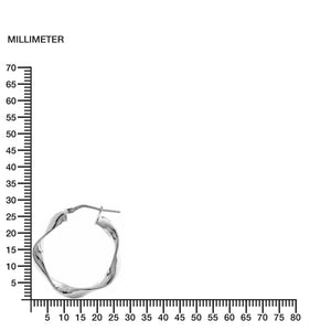 Pendientes Plata Aros reliados brillo 27x4 mm