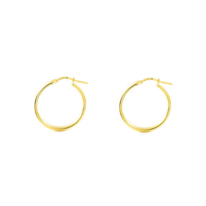 Pendientes Plata Aros dorados media caña 16x4 mm