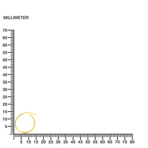 Pendientes Plata Aros dorados media caña 16x4 mm