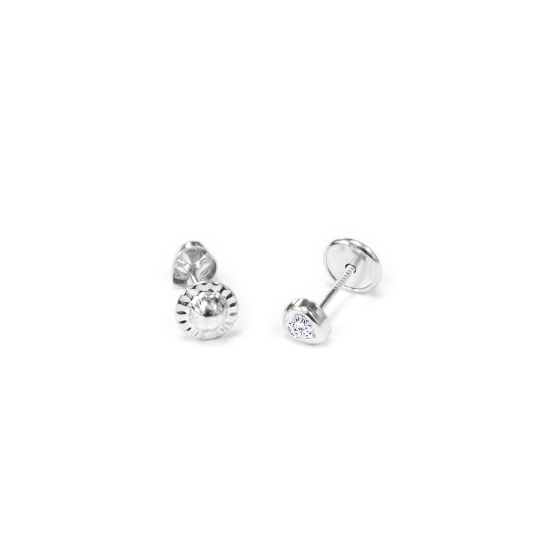 Pendientes Plata Bebe o niña Corazon 3 mm