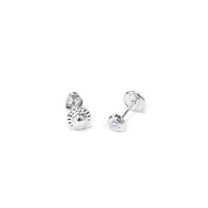 Pendientes Plata Bebe o niña Corazon 3 mm