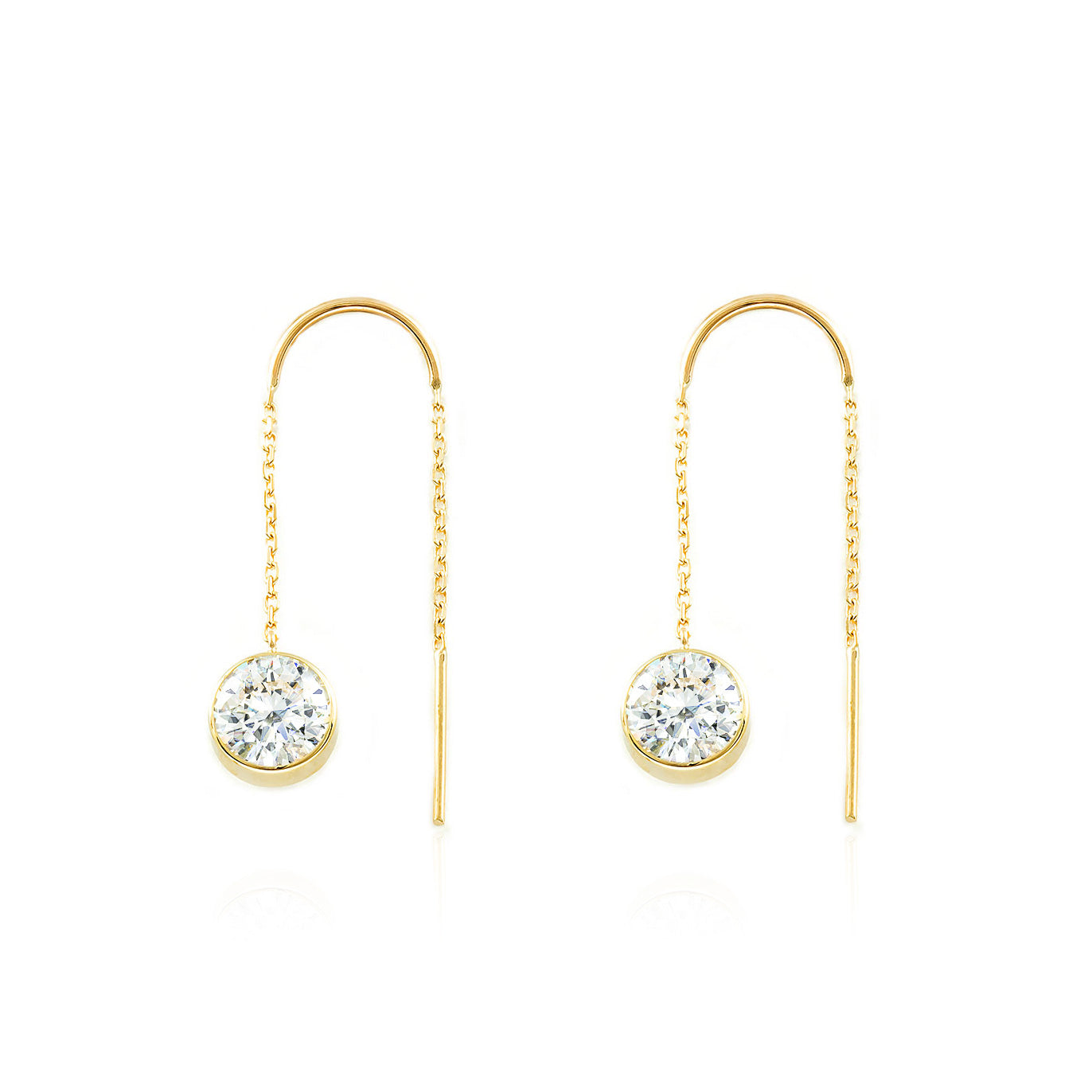 Pendientes Oro Blanco De 375/9 Quilates Circonita 2 Piedras Topacio 2 Piedras 35794