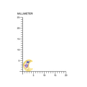 Pendientes Oro Niña luna esmalte colores circón (9kts)