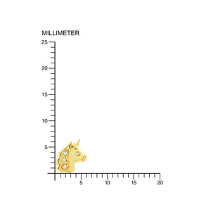 Pendientes Oro Niña Unicornio con circonitas (9kts)