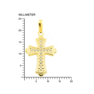 Cruz oro rectangular con circonitas (9kts)