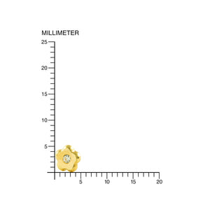 Pendientes Niña oro amarillo Margarita concava con circonita (9Kts.)