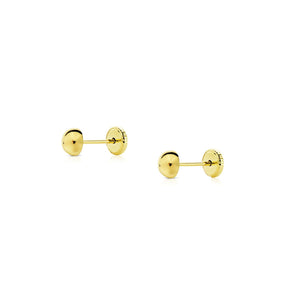 Pendientes Bebe o niña Media Bola Lisa 5 mm.