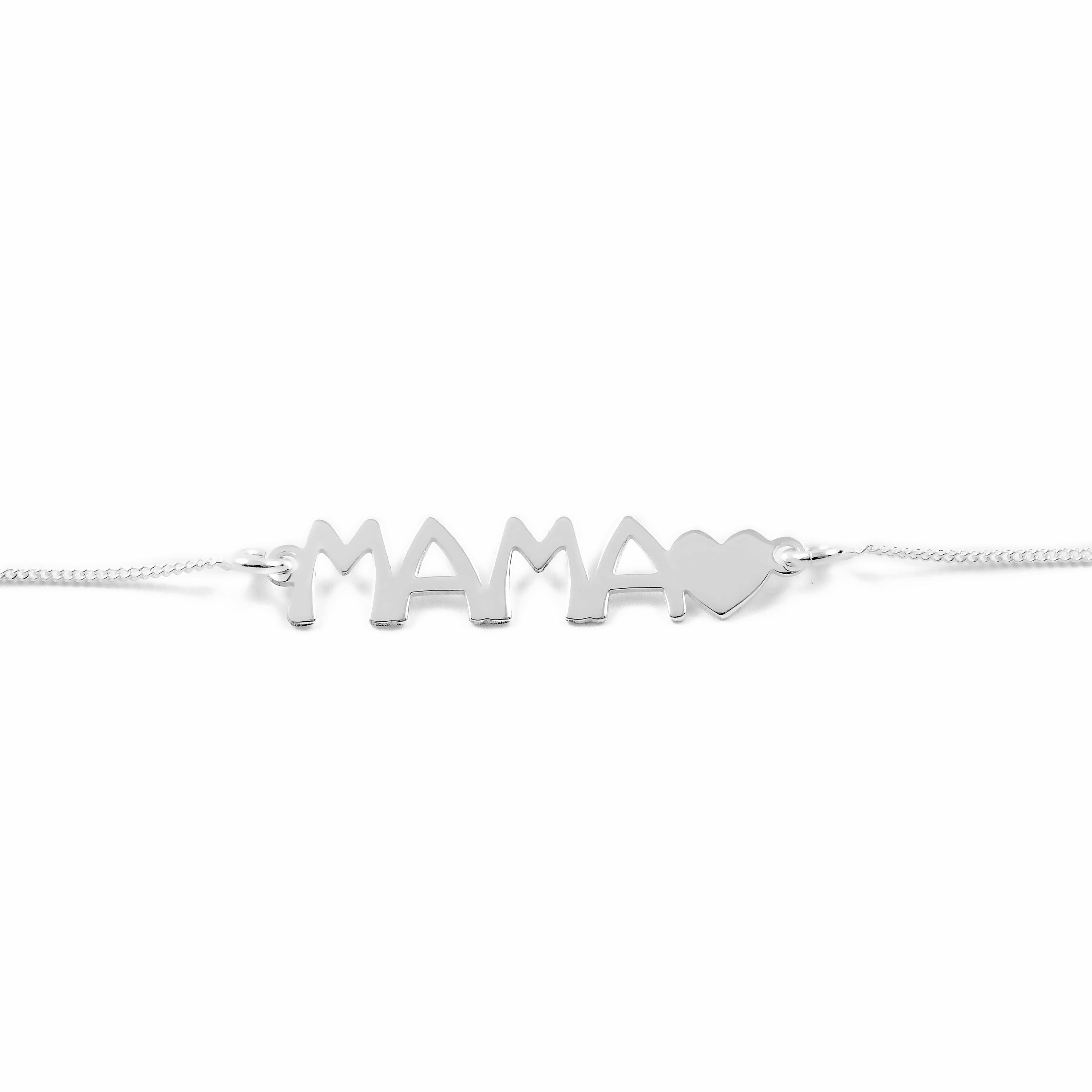 Pulsera Plata Mama con corazon