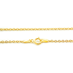 Cadena oro amarillo hueca forzada brillantada (40 cm)