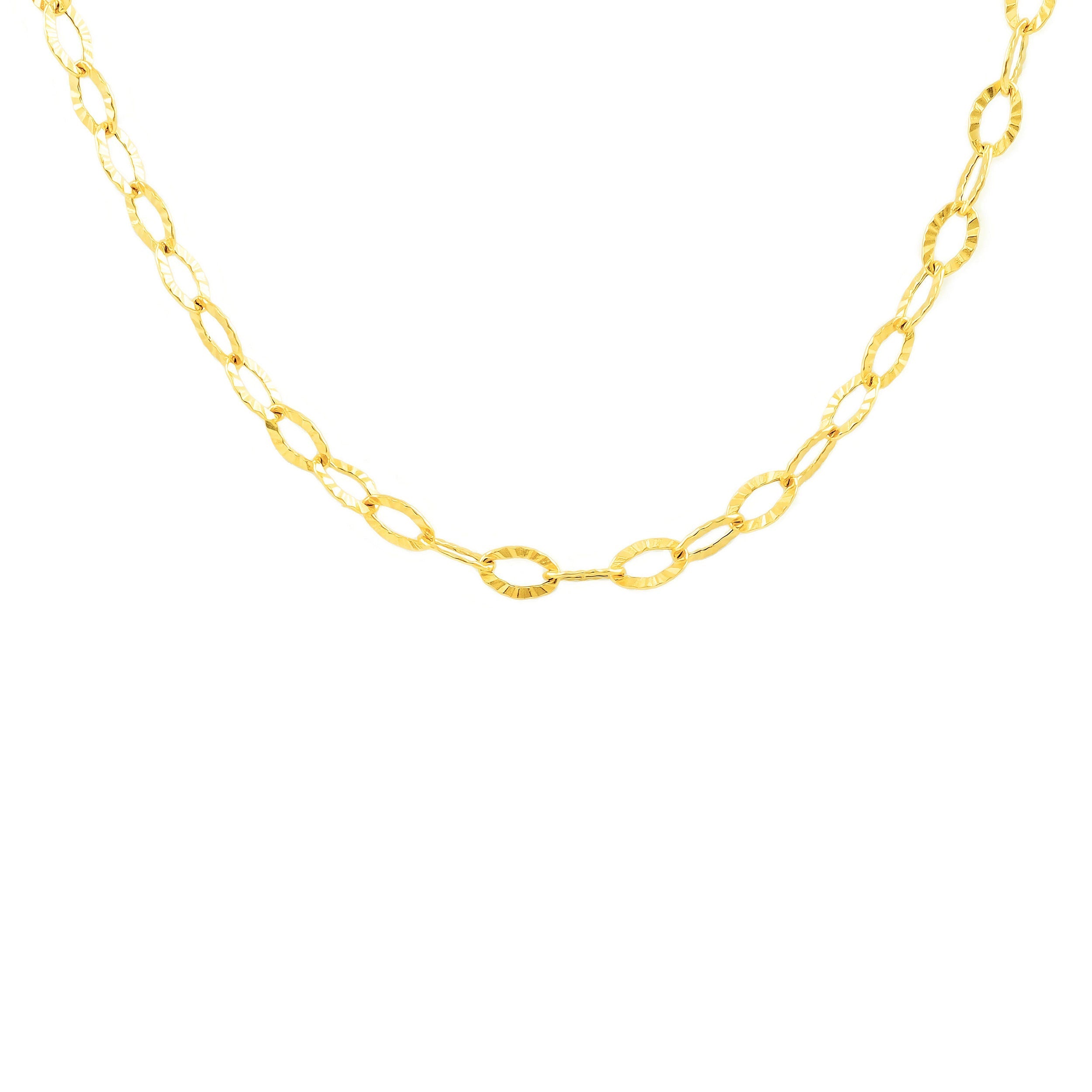 Cadena Oro Amarillo 18K Fantasia eslabon textura