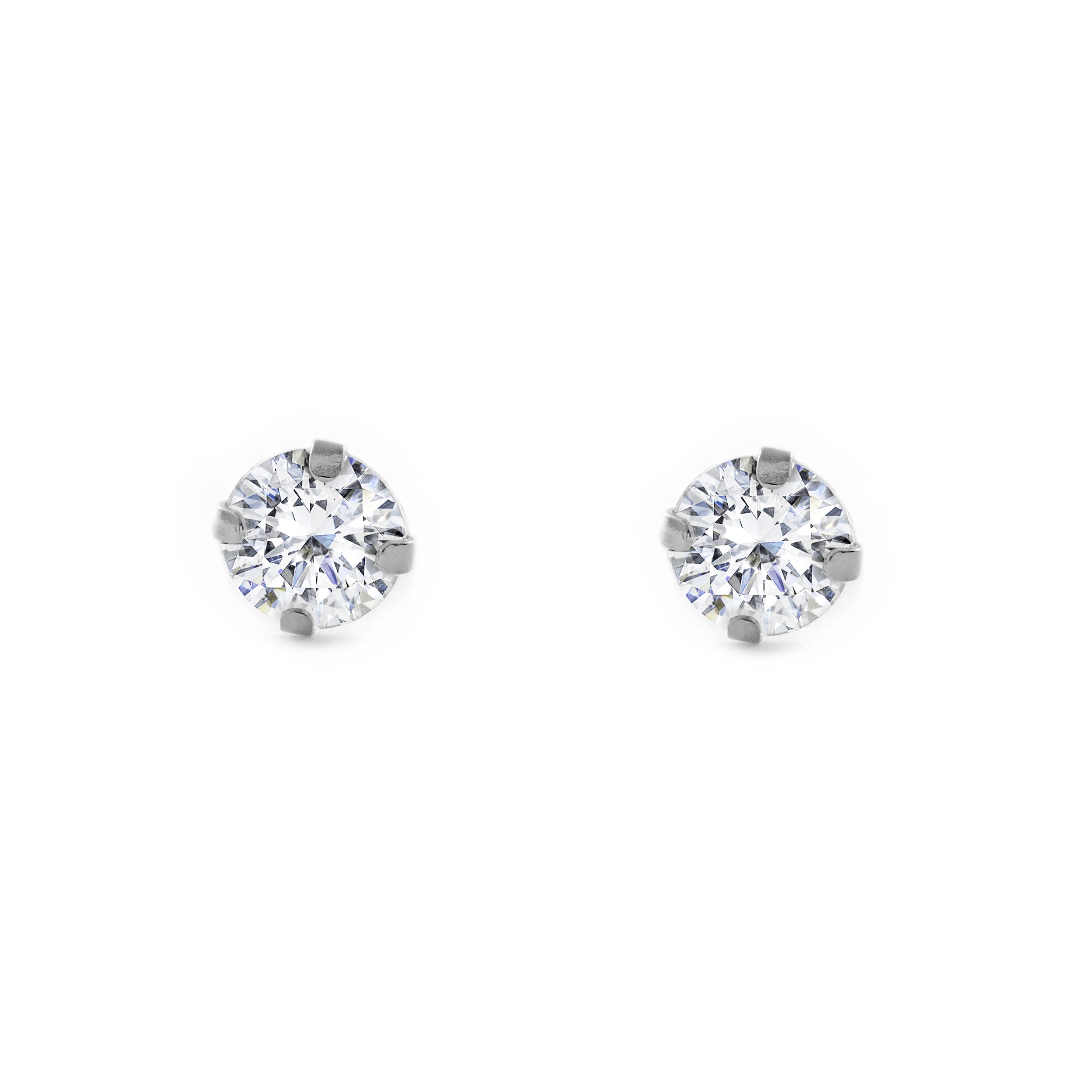 Pendientes Plata de Ley Garra Circonita Brillo