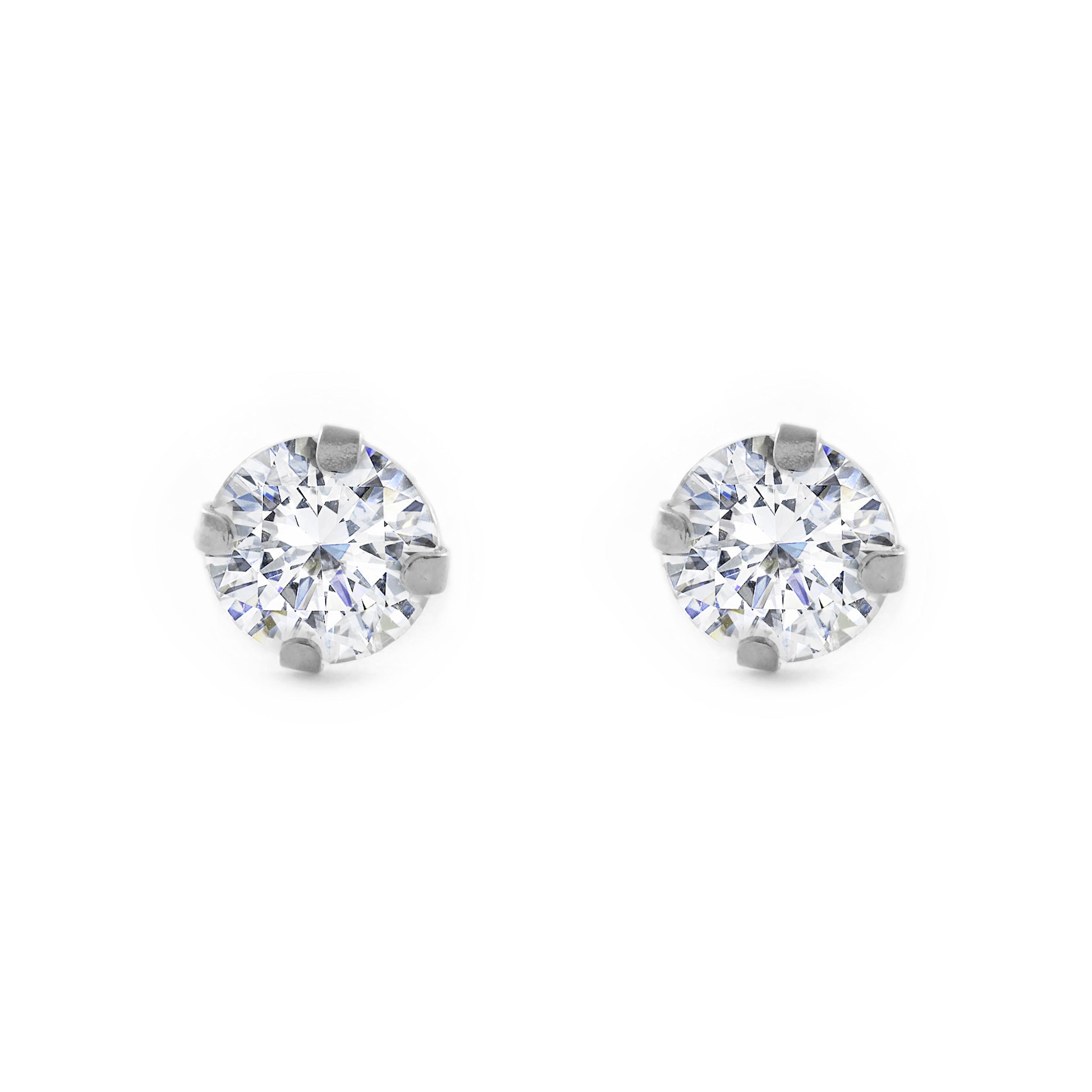 Pendientes Plata de Ley Garra Circonita Brillo