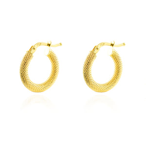 Pendientes Mujer Aros texturados 16(10)x3 mm