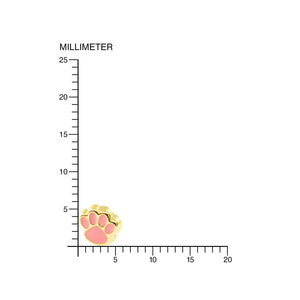 Pendientes Oro Bebe o Niña Zarpa esmalte rosa claro (9kts)