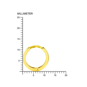 Pendientes oro amarillo Aros cierre clip 12x2 mm