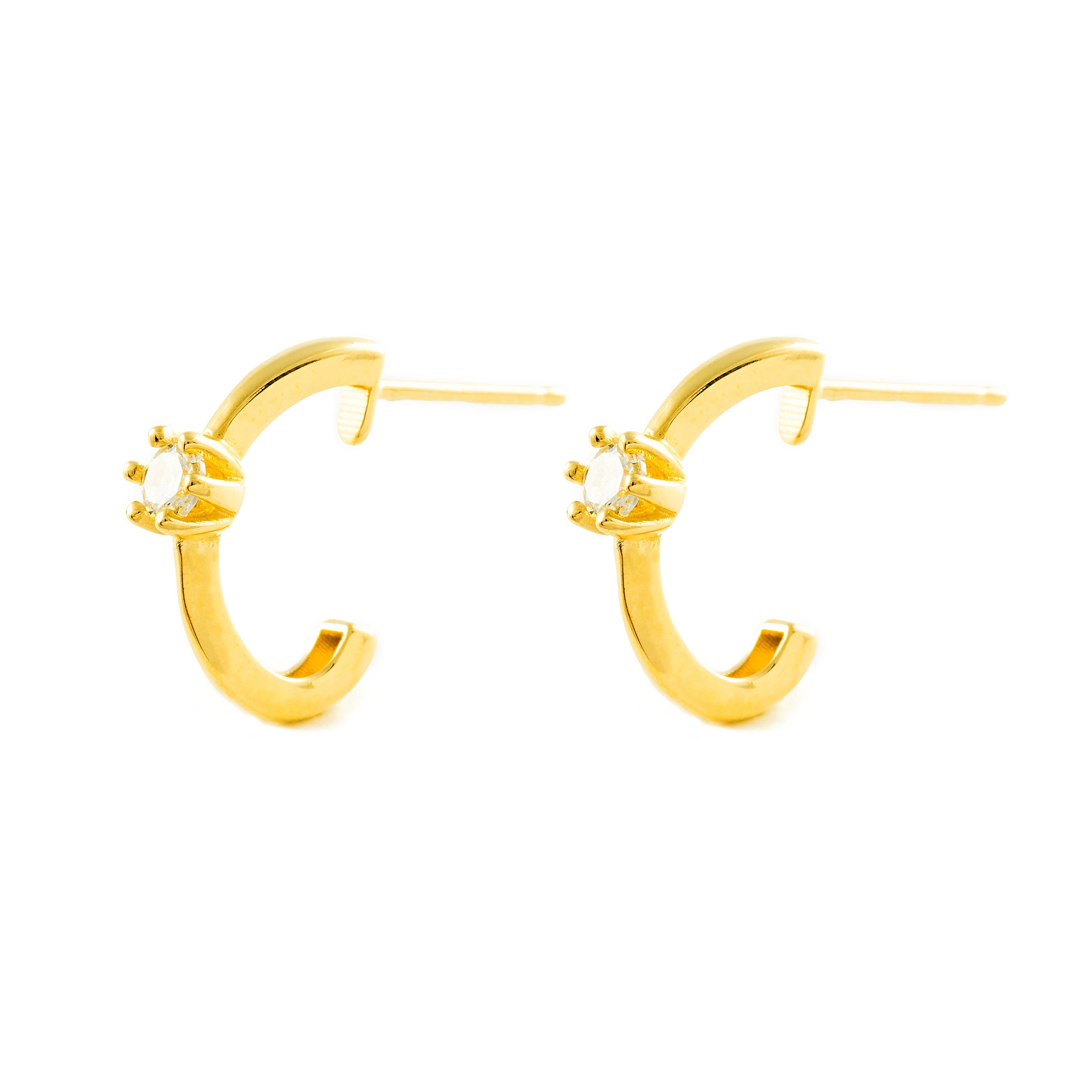 Pendientes Oro Aros con circon (9kts)