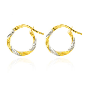 Pendientes aros bicolor dobles 14 (10)x3 mm