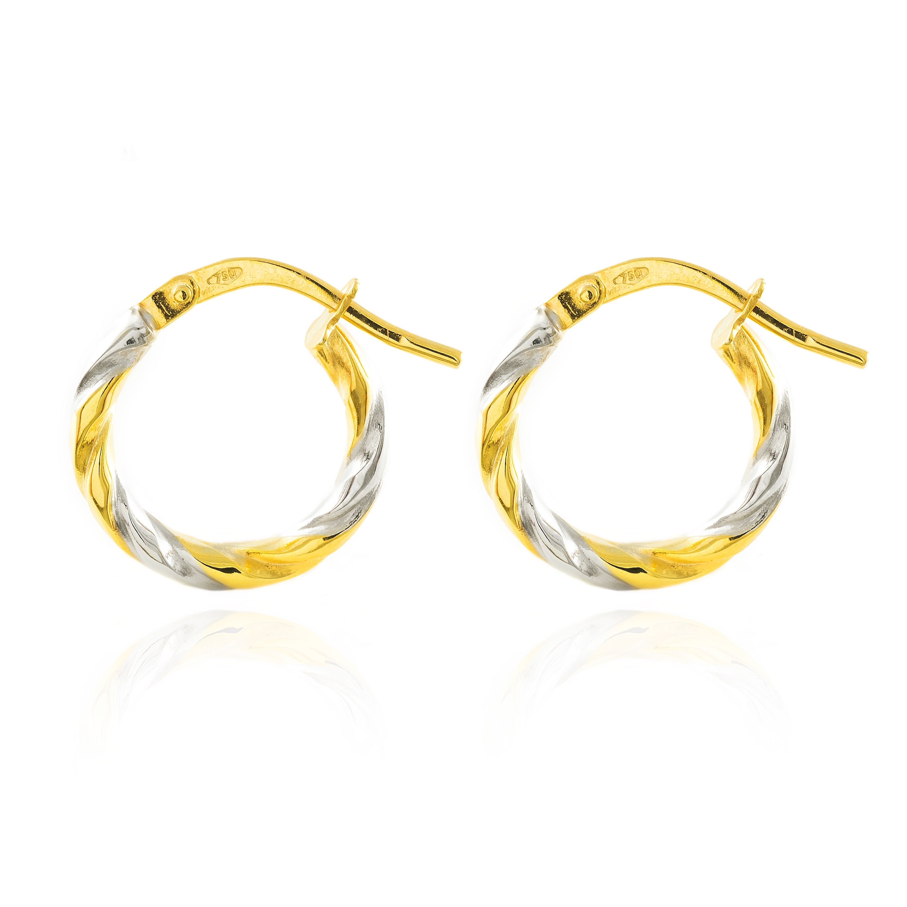 Pendientes aros bicolor dobles 14 (10)x3 mm