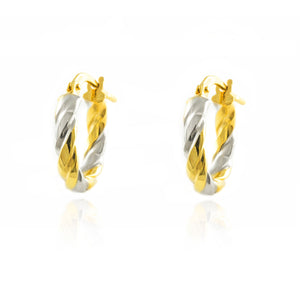 Pendientes aros bicolor dobles 14 (10)x3 mm